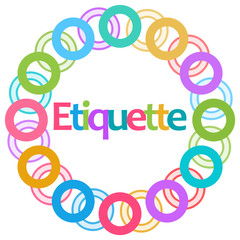 Etiquette Colorful Rings Circular Background 