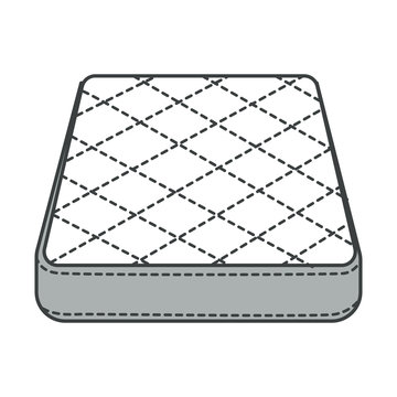 Mattress, Orthopedic Bedding, Bedroom Furniture Isolated Icon