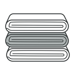 Bath towels pile or kitchen napkins stack, isolated icon