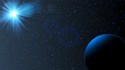 A space background with moon and stars