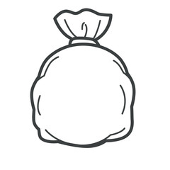 Plastic bag, package with garbage or wastes, isolated icon