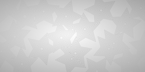 Abstract background of concentric stars in gray colors