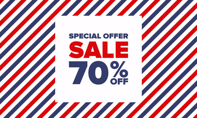 Obraz premium Sale banner. Holiday special offer, discount badge. Super season deal. Mega sale. Fashion shop creative advertisement. Shopping template. Poster for promotion. Flat style background