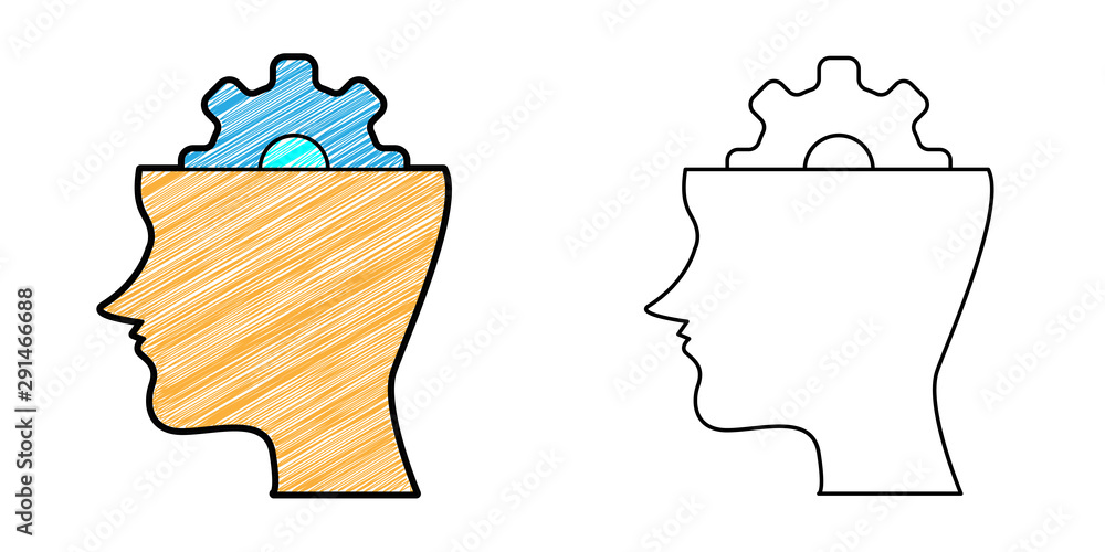 Poster intelligence icon design vector with texture. editable outline for other style