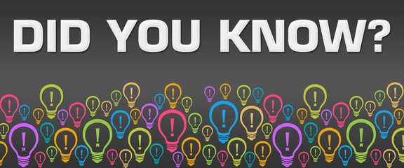 Did You Know Dark Colorful Bulbs With Text 
