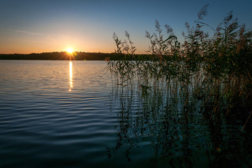 September's sunset over the Swedish lake