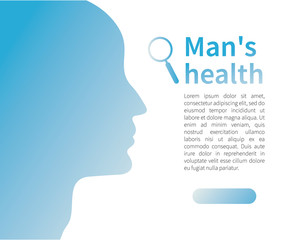 Male Silhouette Man Health Advertising Banner Vector