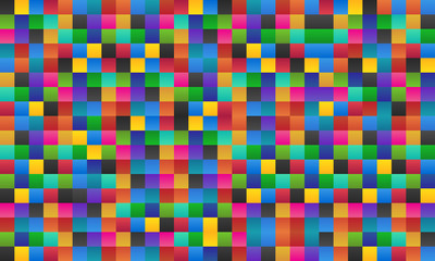 Colorful square abstract background, colored square with shadows, pixel mosaic, vector illustration