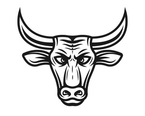 Bull head vector illustration in vintage style