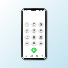 Mockup with smartphone with keypad for call © stas111