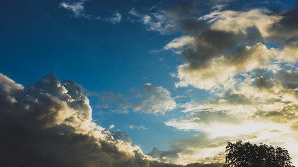 evening blue sky and clouds
