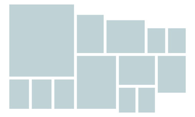 Vector Mood Board & Branding Presentation. Creative Theme Mood Board, Logo Template, Collage Frames with Universal Colour Palette. Picture Display & Montage. - Vector