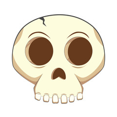 Fototapeta premium Funny skull with detail on white background. Vector cartoon illustration