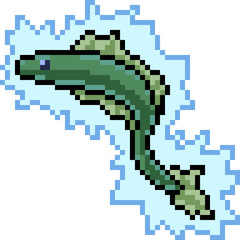 vector pixel art electric eel
