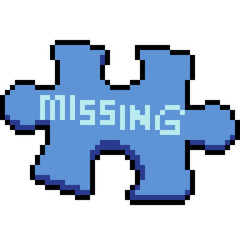 vector pixel art missing puzzle