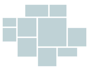 Vector Mood Board & Branding Presentation. Creative Theme Mood Board, Logo Template, Collage Frames with Universal Colour Palette. Picture Display & Montage. - Vector