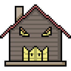 vector pixel art haunted house