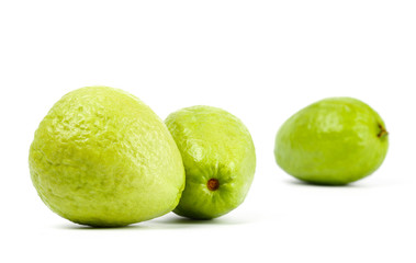 Fresh red guava isolated on white background.