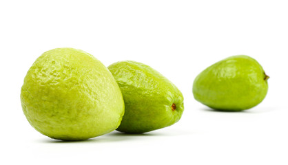 Fresh red guava isolated on white background.