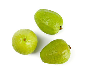 Fresh red guava isolated on white background.