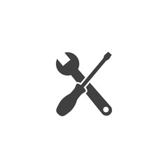 Tools icon in black color on a white background