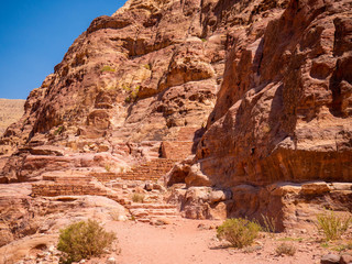 Desert mountains in the historical site of Jordan, Petra