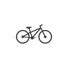 Bicycle icon in black color on a white background