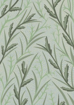 Green botanical leaf pattern