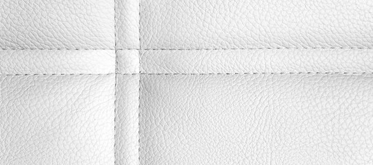 White leather with line. Background.Texture. Panorama.