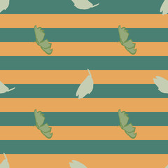 stripe flowers leaves with stripes repeat pattern design.