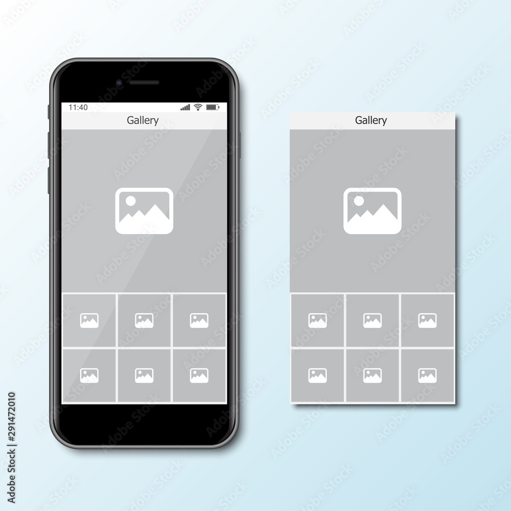 Aufkleber smartphone template for social media app with frame mock up