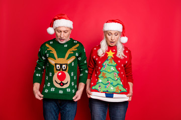 Photo of two upset surprised amazed shocked wife husband people friend taking part in competition...
