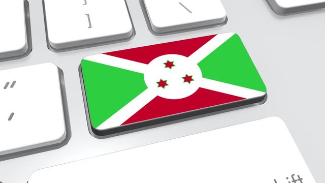 Burundi flag on computer keyboard.
