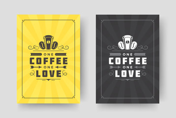 Coffee quote vintage typographic style inspirational phrase design vector illustration.