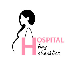 Pregnancy logo. Pregnant woman silhouette. 