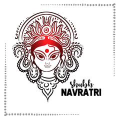illustration of goddess Durga in Happy Dussehra Navratri