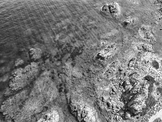 Sardinian coast and sea, aerial view