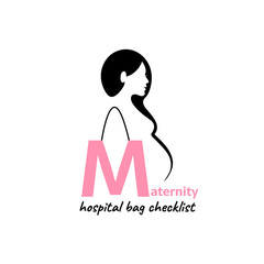 Obraz na płótnie Canvas Pregnancy logo. Pregnant woman silhouette. 