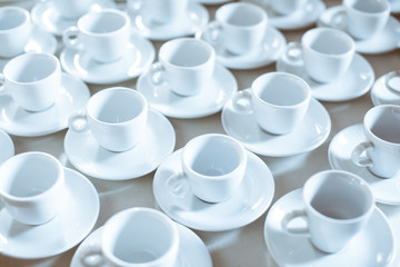 Simple pattern made of empty cups of coffee