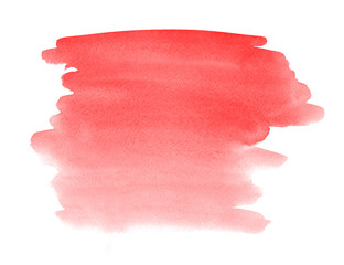 Red  watercolor hand drawn stain on paper texture