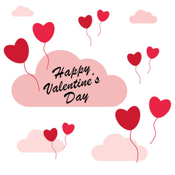 Valentines day card, love design hearts vector illustration