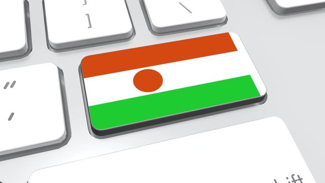 Niger flag on computer keyboard.