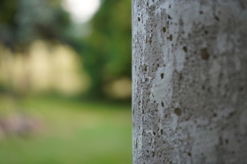 słup betonowy w ogrodzie © MAREK