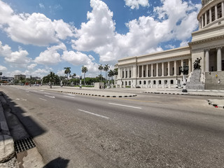 Street next to the Capitol in Havana, Cuba