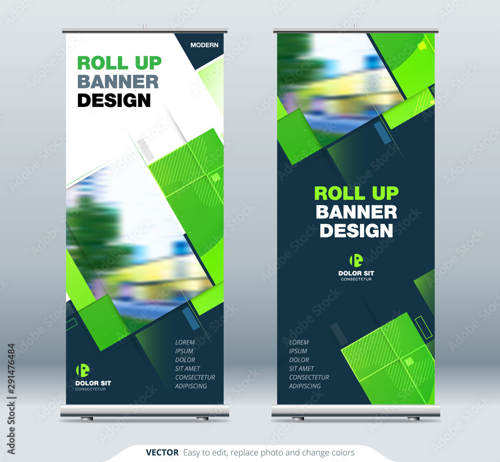 Canvas Prints green business roll up banner. abstract roll up background for presentation. vertical roll up, x-sta