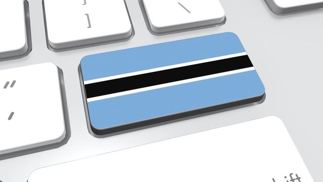 Botswana flag on computer keyboard.