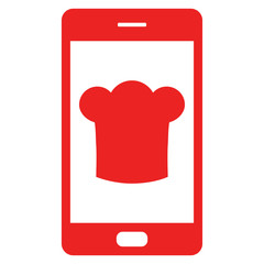 Kochhaube und Smartphone
