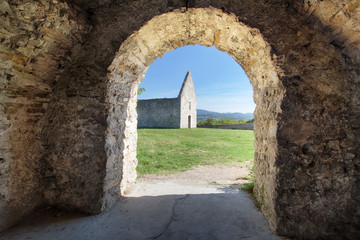 Ruin of old church in village Haluzice - Slovakia