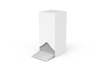 White blank tea dispenser box mock up template on isolated white background, ready for design presentation, 3d illustration