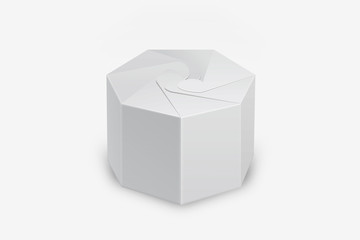 3D illustrator Cardboard box mock up. Package for cake design